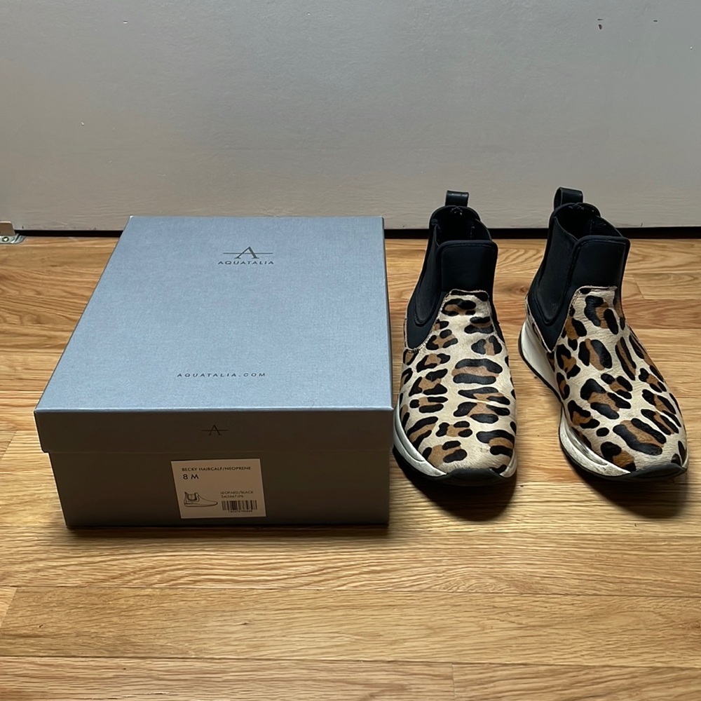Aquatalia Leopard Becky Sneaker